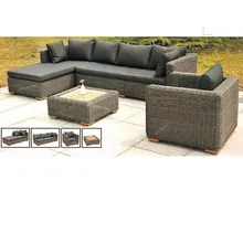 Новое поступление роскошный открытый патио плетеная кушетка для сада набор мебели