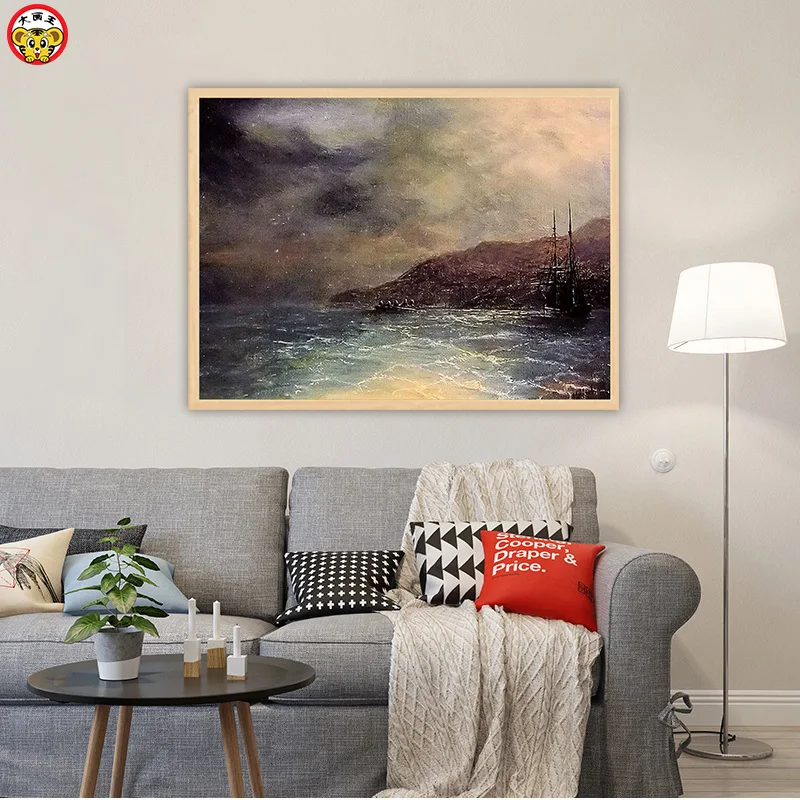 

diy painting by numbers ivan constantinovich aivazovsky the ninth wave academism landscape dencorative paint hand drawing