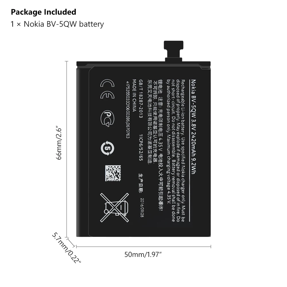 Высокое качество 3,8 V 2420 мА/ч, литий ионный Батарея BV-5QW BV5QW BV 5QW чехол с подставкой и отделениями для карт для Nokia Lumia 930 929 929+ RM927 мобильный смартфон - Цвет: For BV-5QW Battery