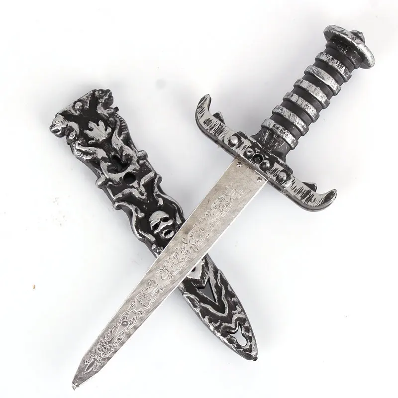 

23CM Plastic Knight Sword Toy Party Supplies Halloween Toy small sword Weapons plastic Pirates dagger toys Gift