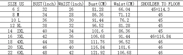 US Rockabilly size chart