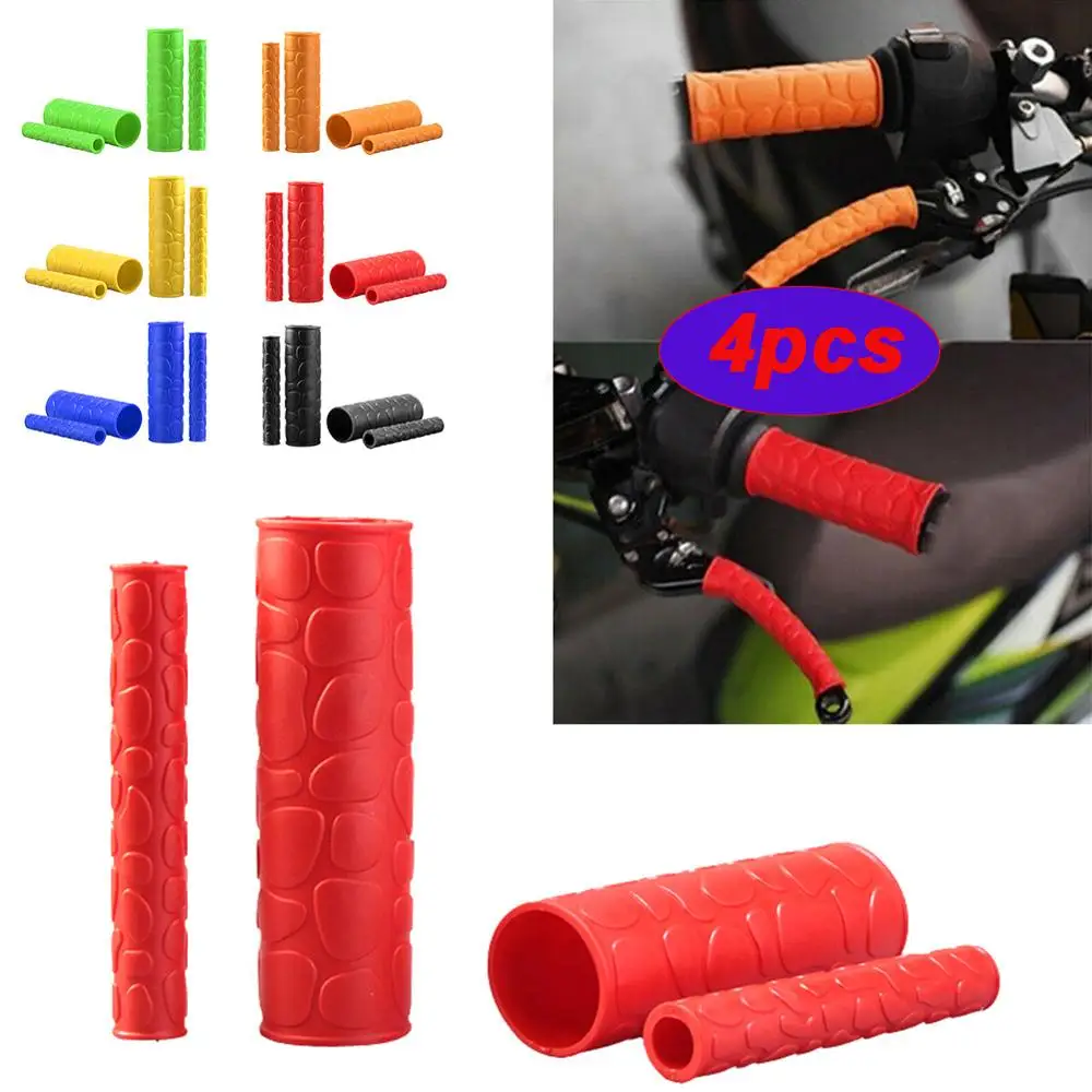 

Promotion! Hot Sale 4PC handlebar grips cover Universal Motorcycle Grips Handlebar Soft Rubber Bar Brake Handle Silicone Sleeve