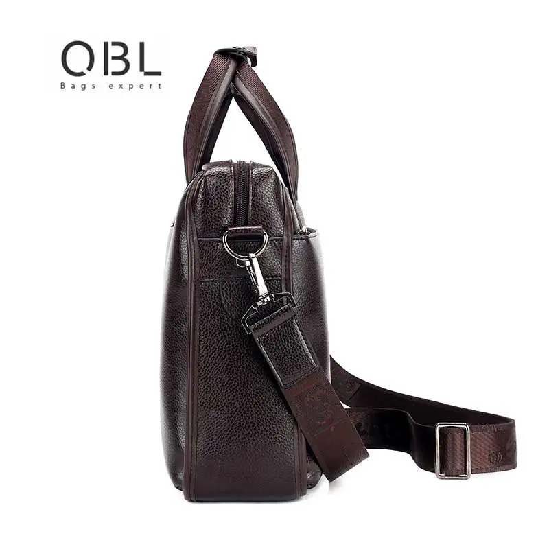 QiBOLu Pu мужской деловой портфель сумка черная коричневая повседневная мужская