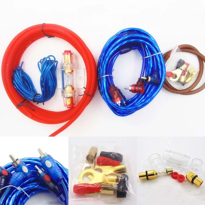 New 800W 8GA Car Audio Subwoofer Amplifier AMP Wiring Fuse Holder Wire Cable Kit FM