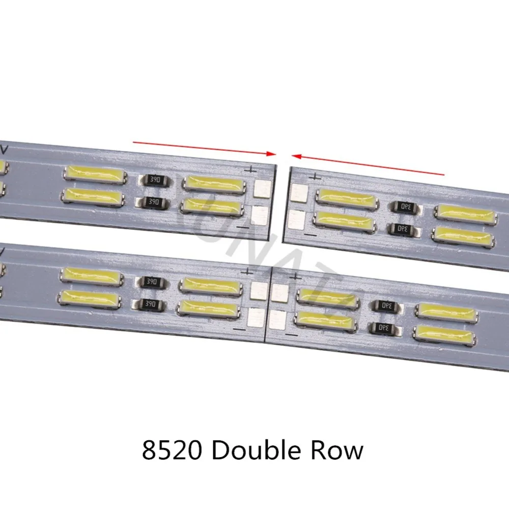Корейский чип SMD 8520/5630 светодиодный светильник двухрядный 120 светодиодов/м жесткий брусок 25 см 50 см холодный белый светодиод