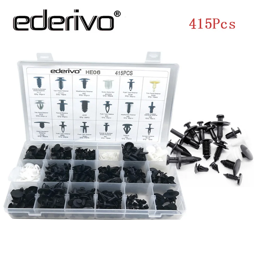 

Ederivo 415PCS Auto Fastener Push Type Rivet Retainer Clip Fastener Repair Installer Removal Tools Universal Bumper Fixed Clips