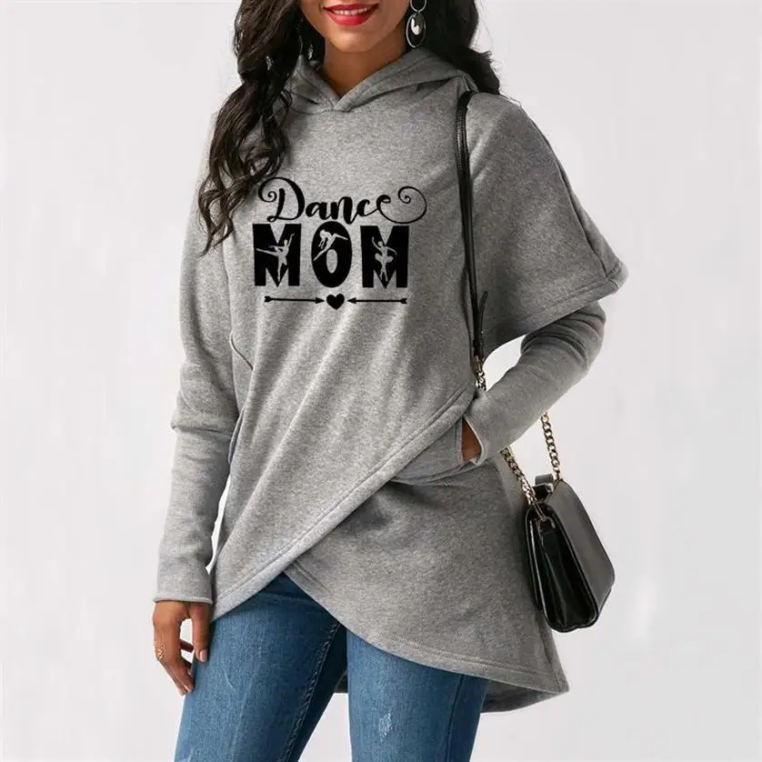  Hoodies For Women Split Dance Mom Letters Print Sweatshirts Hoodies Women Kawaii Femmes Corduroy Ca
