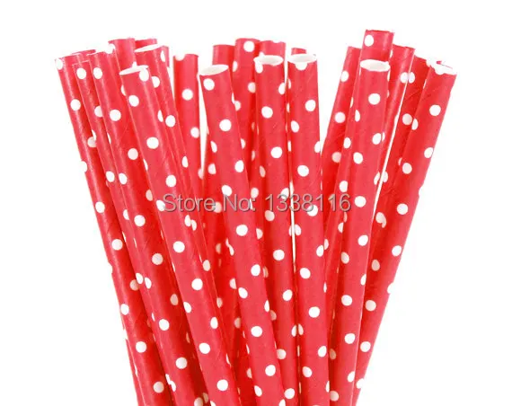 Paper Straws - Red Polka Dot
