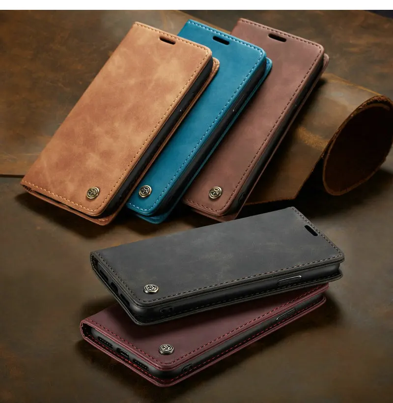 CaseMe rétro cuir sac à main étui pour iPhone 11 Pro X XR XS Max luxe magnéti portefeuille porte-cartes couverture pour iPhone 8 7 6 6S Plus 5