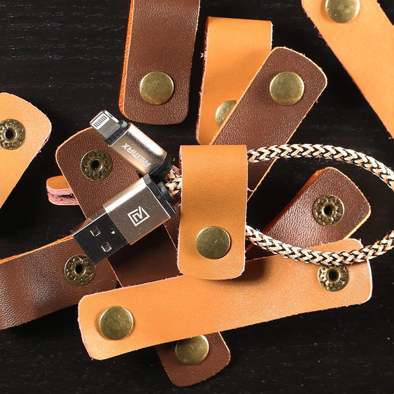 1 шт. высококачественный креативный кожаный кабель для наушников зажим кабеля