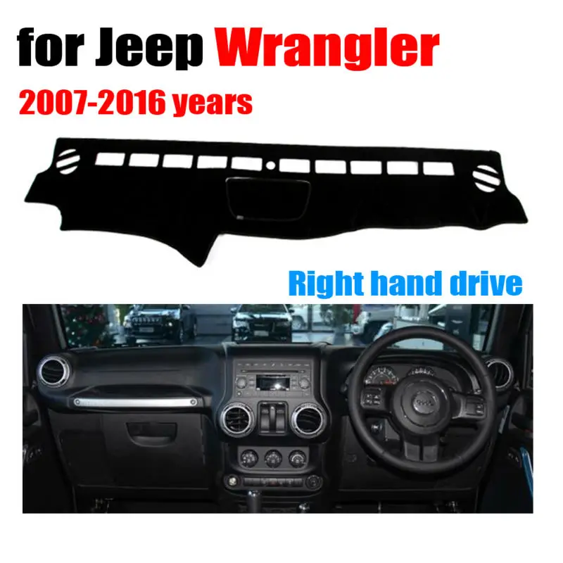 

Чехлы для приборной панели автомобиля, коврик для Jeep wrangler 2007-2016 лет, коврик для правой руки на приборную панель, чехол для приборной панели автомобиля