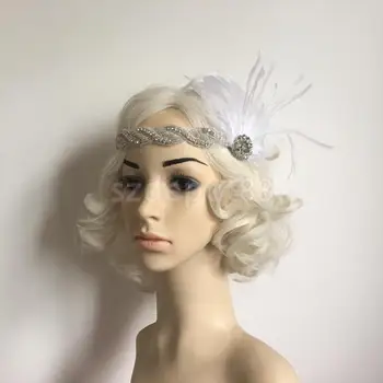 

Elegant Feather Diamante Rhinestone Rhinestones Bridal Wedding Fascinator Headband Hairband headpiece