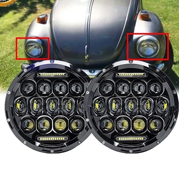 

1pair 7 Inch Round LED Headlights Projection Headlight Kit for Jeep Wrangler JK TJ LJ lada niva 4x4 suzuki samurai Hummer H1 H2