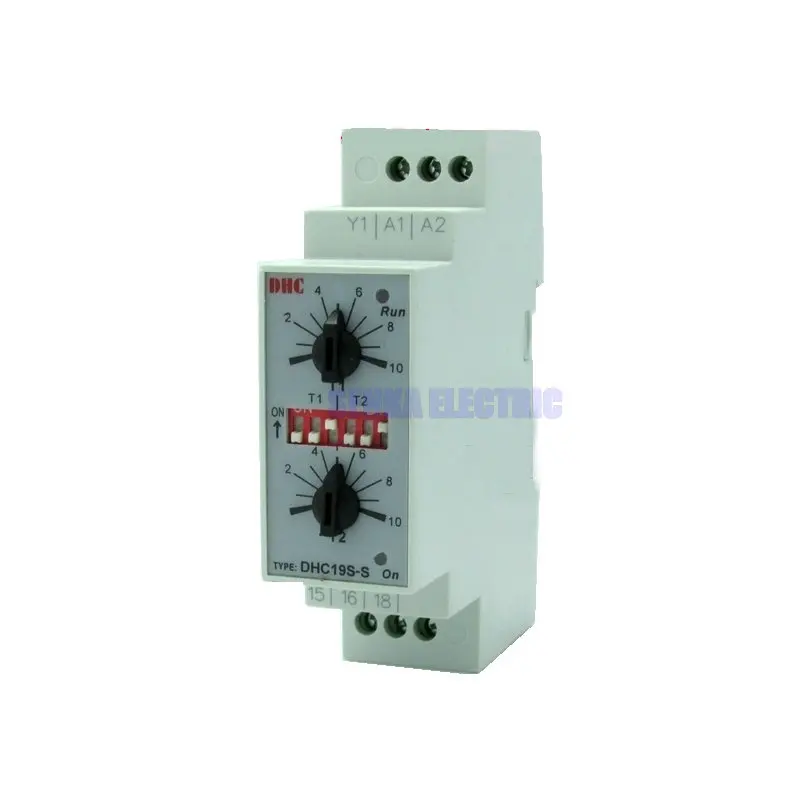 Double Set Repeat Cycle DIN Rail Mouting Time Relay AC/DC24-240V Input Timer DHC19S-S Double Set Repeat Cycle DIN Rail Mouting Time Relay AC/DC24-240V Input Timer DHC19S-S