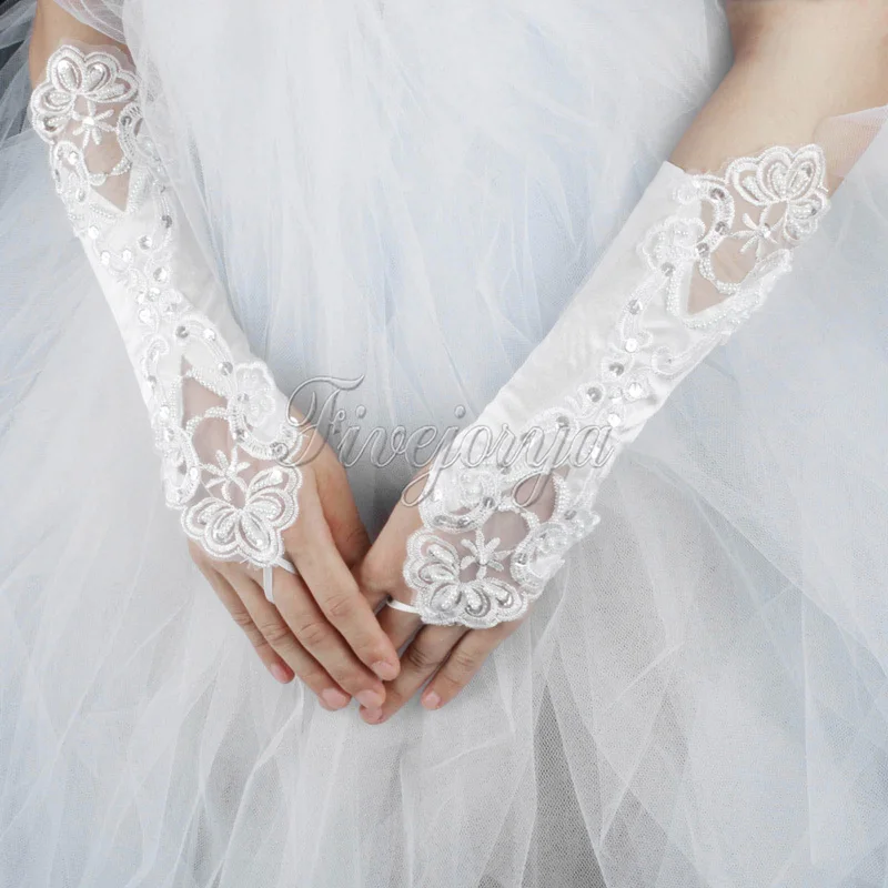 Wedding Gloves Bride White Lace Beaded Fashion Bridal Wedding Gloves Bride White Lace Beaded Fashion Bridal Dress Glove Accesories In Party Diy Decorations From Home Garden On