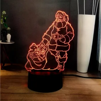 

2019 New Year Santa Claus Novel Atmosphere Decoration LED 7 Color Change Table Night Lamp Children Holiday Present Active Prize