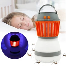 На солнечных батареях москитная убийца лампа Жук Zapper ловушка кемпинг фонарь 2в1 Портативный USB Анти москитный Мотылек Летающий Электрический УФ свет