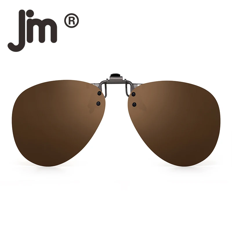 JM Polarized Clip on Sunglasses Frameless Flip Up Oval Round Style Lens