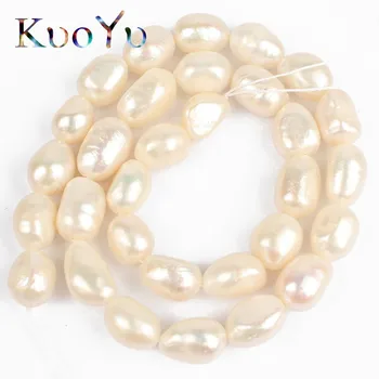 

10-12mm AAA White Irregular Pearl Natural Round Freshwater Pearl Loose Beads For Strand 15" DIY Making Bracelet Necklace Jewelry