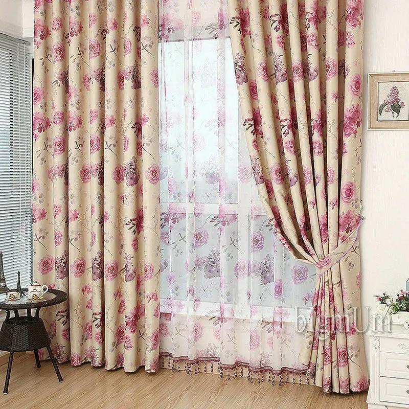 Wholesale Ready Made Curtains Custom Luxury For Living Room JacquardPrinted Blackout Double Sided Pattern In From Home Garden On
