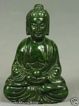 

CHINESE OLD HANDWORK GREEN JADE CARVING BUDDHA PENDANT NETSUKE