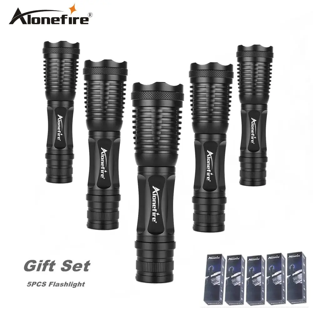 

AloneFire E007 led flashlight XML T6 lantern Waterproof Zoom Tactical Torch linterna Spotlight 18650 Rechargeable battery 5PCS