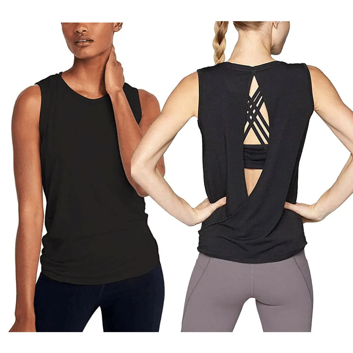 

Professional Female Yoga Top Vest Sleeveless Sport Shirt Women Running Gym Sportwear Back Hollow Fitness Yoga Shirt Tank Top