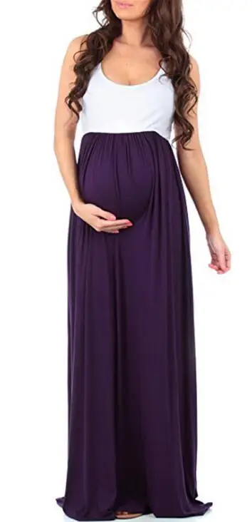 Элегантное платье с рюшами для беременных с v-образным вырезом и бантом; Платье макси с регулируемым поясом для беременных женщин; вечерние платья; Одежда для беременных - Цвет: 19