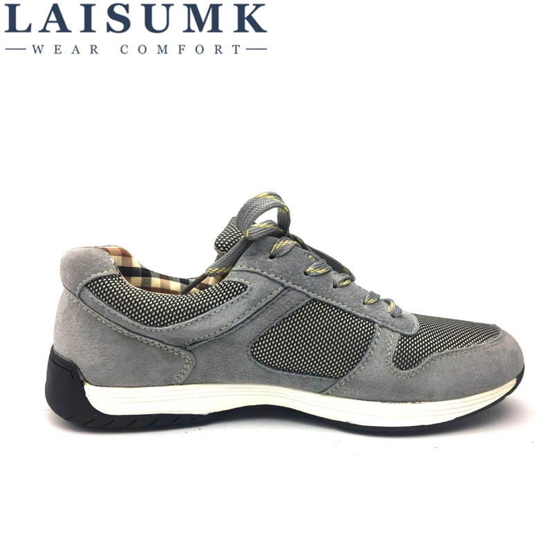 Laisumk En Nouvelle Plein Zapatos Cuir De Qualité Haute Hombre Air Arrivée Chaussures khaki Chaussures Hommes Casual Maille 2018 Véritable gray Noir dx8qE6wdf