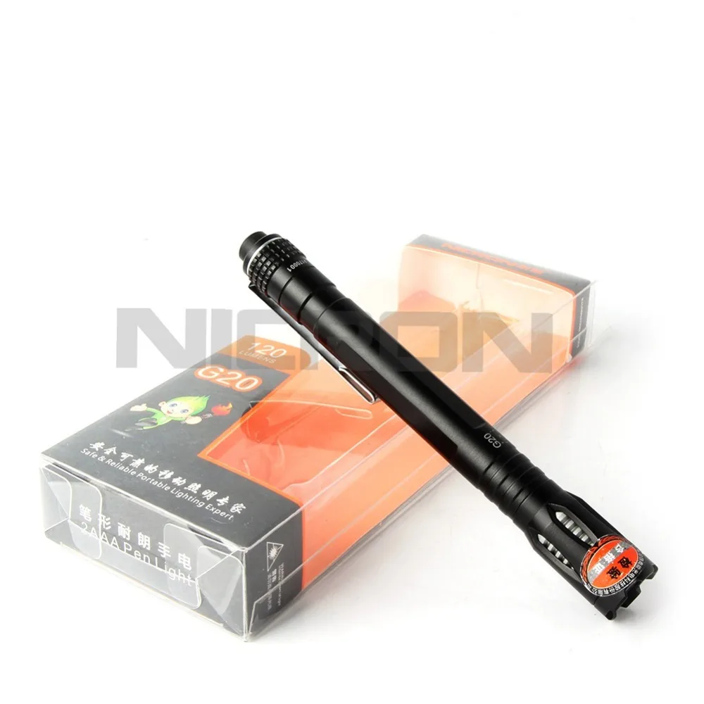 NICRON 3 Вт Портативный супер яркость мини ручка Стиль фонарик Алюминиевый Карманный Водонепроницаемый 3 режима светодиодный фонарь 120 лм G20