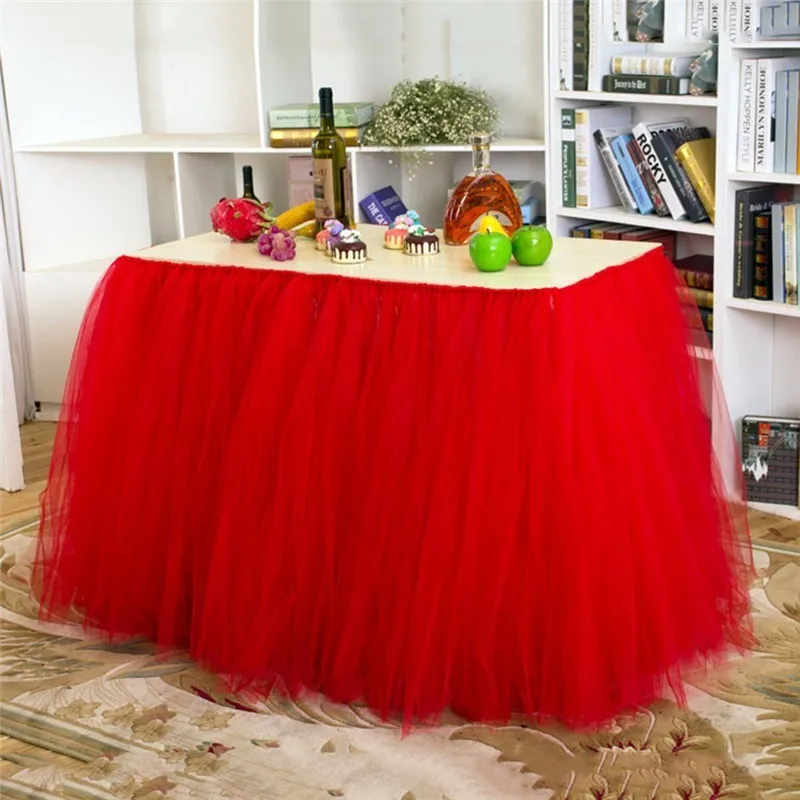 النايلون شبكة مفرش طاولة DIY جولة مستطيل أبيض وردي الراقية الزخرفية مفرش طاولة حزب ديكور الشاش الزفاف حزب الديكور