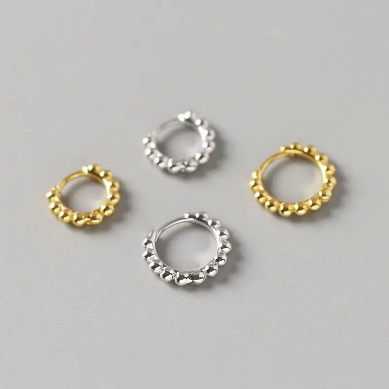 Silvology 925 стерлингового серебра круглые бусины простые круглые серьги дикие элегантные геометрические серьги для женщин летние ювелирные изделия подарок