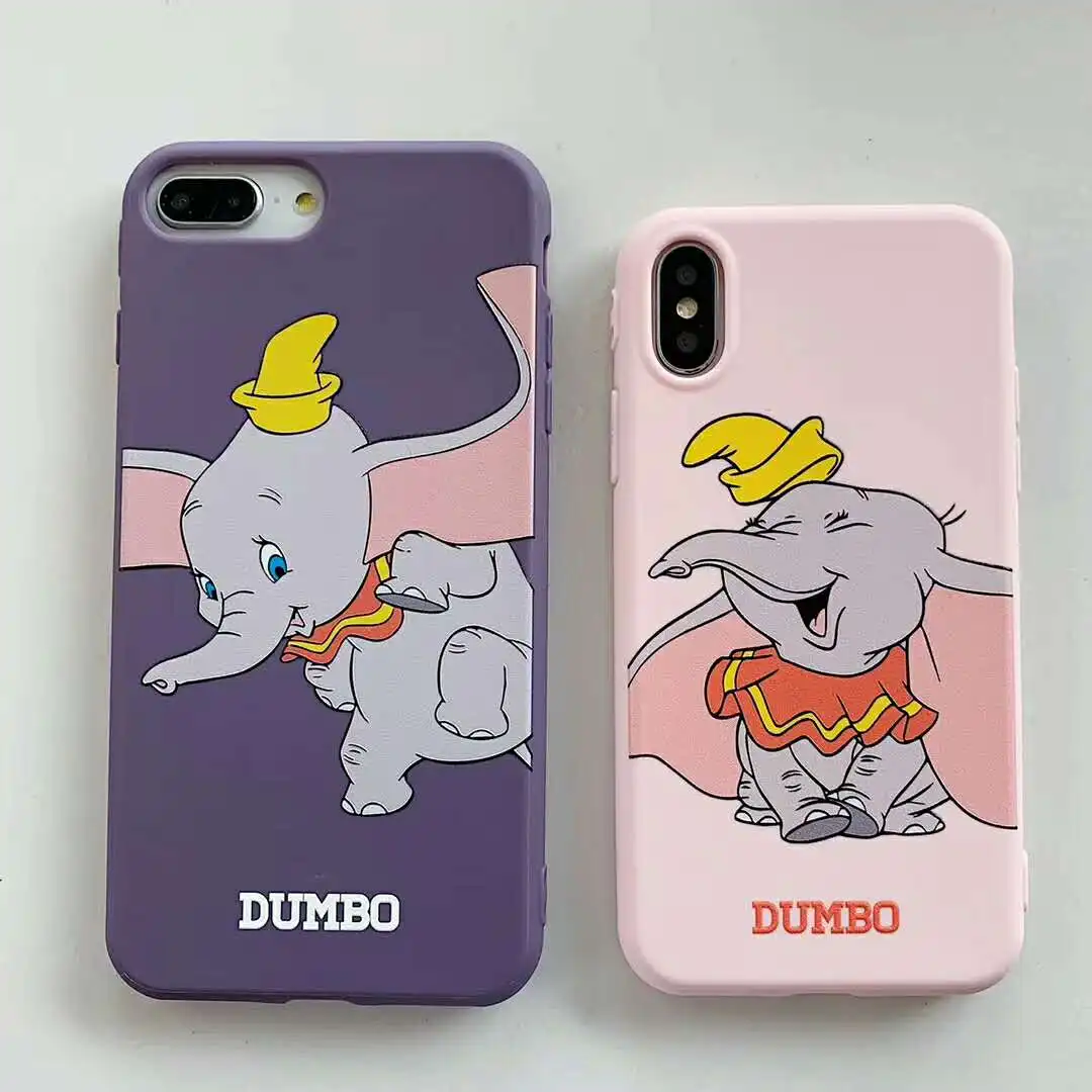 

Cartoon cute DUMBO Case for iphone xr xs max x 6 6s 7 8 plus Candy flying elephant Printing TPU soft silicon cover coque