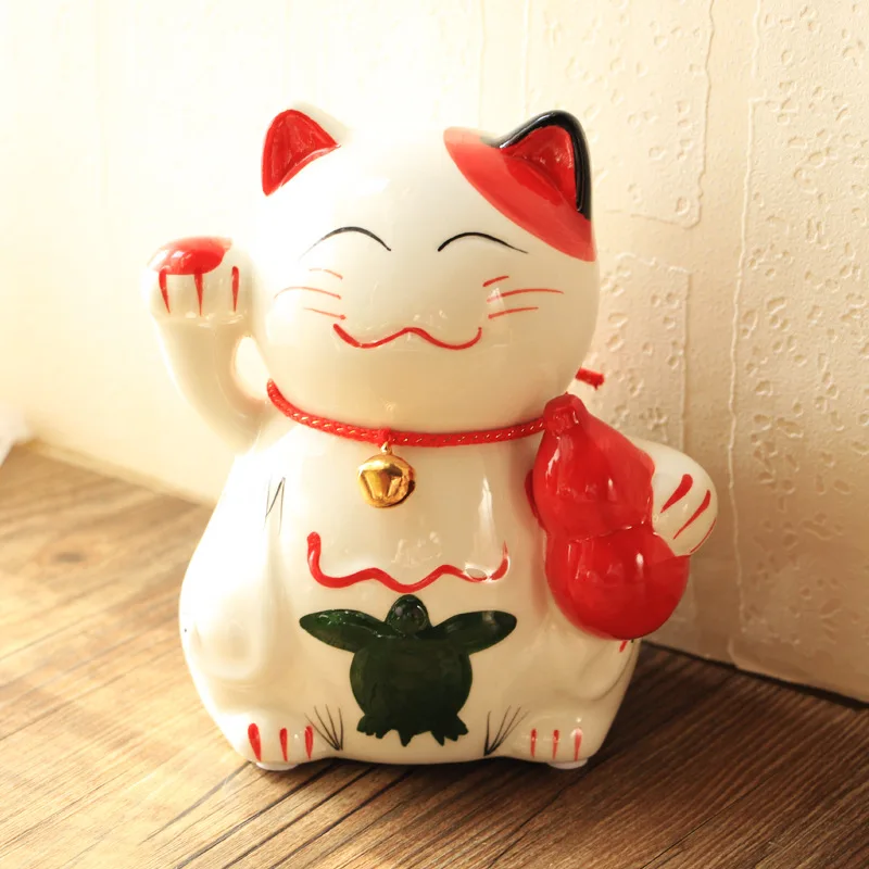Japanese style plutus cat money box lucky ornament ceramic piggy bank