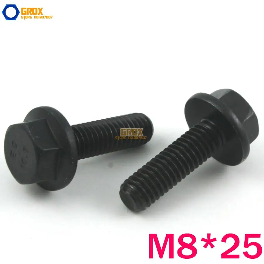 

12 Pieces M8*25mm 10.9 Grade Alloy Steel Flange Hex Bolt Screw