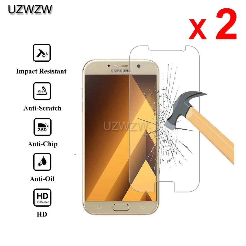 

2pcs Premium Tempered Glass For Samsung Galaxy A7 2017 Protective Tempered Glass Screen Protector For Samsung A7 2017 Glass