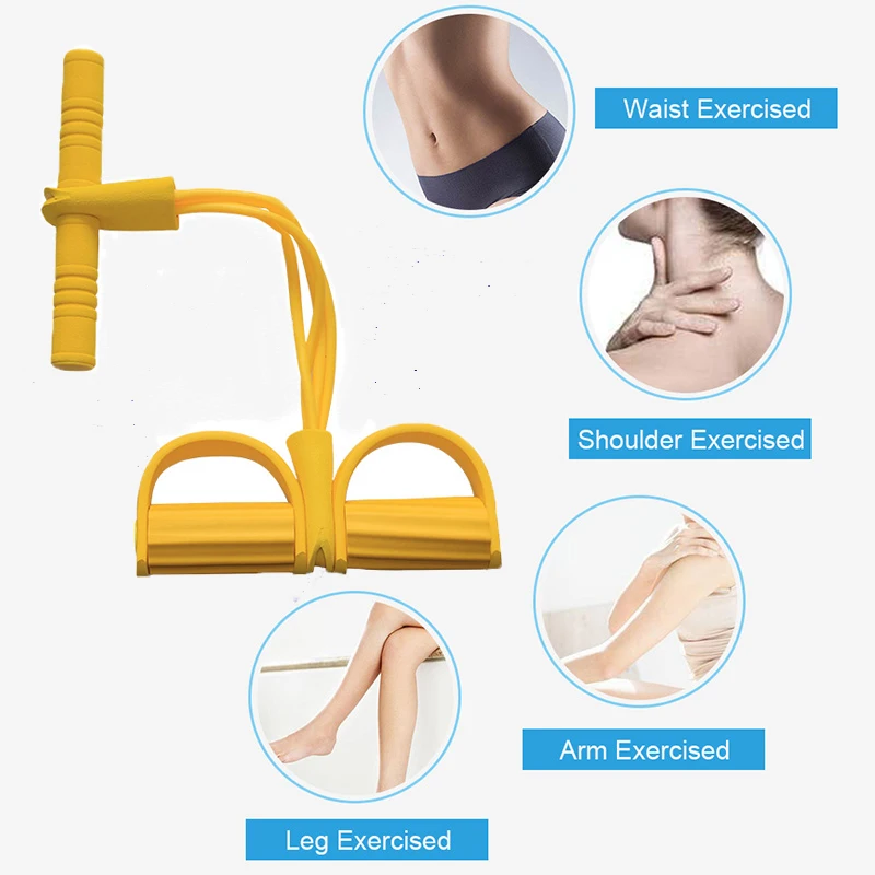 4 амортизатор трубчатый для фитнеса эластичный тяговый трос педаль для ног Тонкий экспандер для йоги 5 цветов тренировки латексная резинка оборудование для фитнеса
