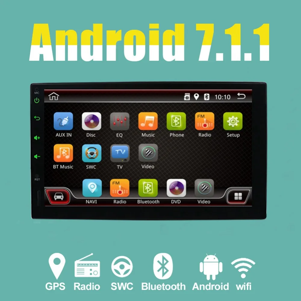 

2 Din Car Radio Android 7.1 Universal GPS Navigation Bluetooth Touch screen Wifi Car Audio Stereo FM USB Car Multimedia Map