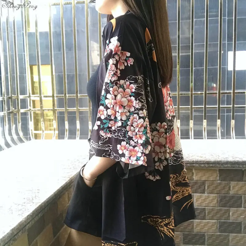 2018 new japanese lady satin kimono yukata vintage stage performance costume traditional robe ladies japanese kimono CC261