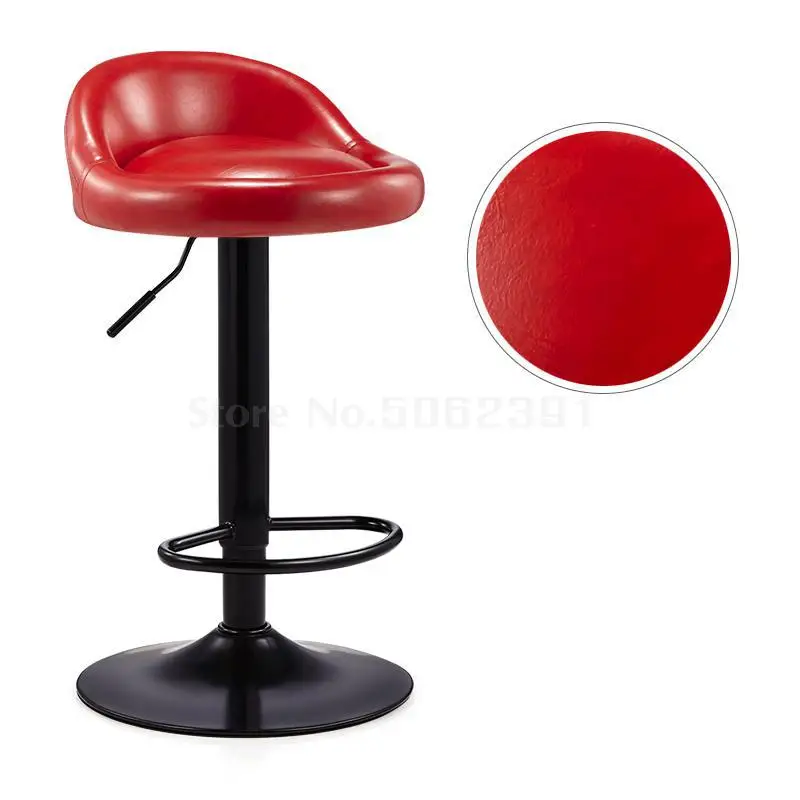 Bar Chair Modern Simple Bar Chair Lift And Rotate Front Desk Backrest Chair Household High Stand Bar Stool - Цвет: Same as picture1