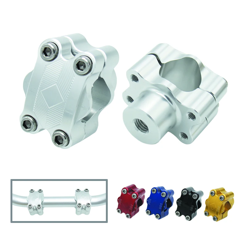 

High Quality M12 CNC Alloy 7/8" To 11/8" 28mm Fat Bar Handlebar Riser Clamps Taper Handlebar ATV Motorcycle Dirt Bike