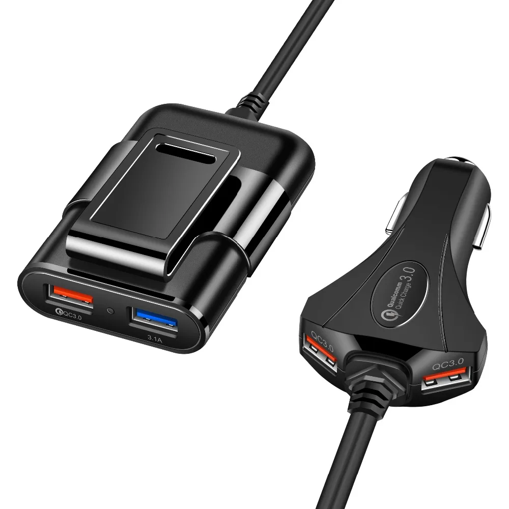 Aieach переднее/заднее сиденье 4 порта USB быстрая зарядка 3,0 Автомобильное зарядное устройство для iPhone huawei 60 Вт 12А быстрое зарядное устройство для телефона Xiaomi samsung
