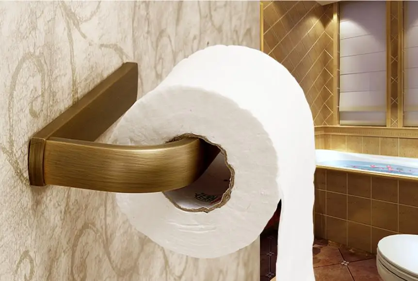 

Free Shipping Wall Mounted Toilet Roller Paper Holder Antique Copper Bathroom Fixture
