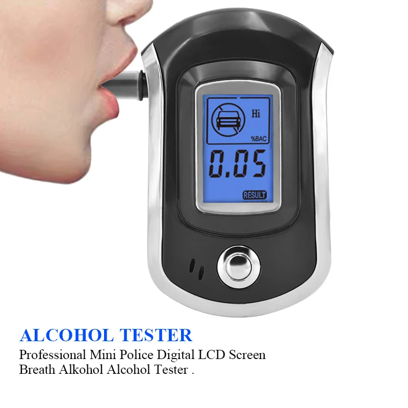 Mini Digital Breath Alcohol Tester with LCD Screen Breathalyzer AT6000
