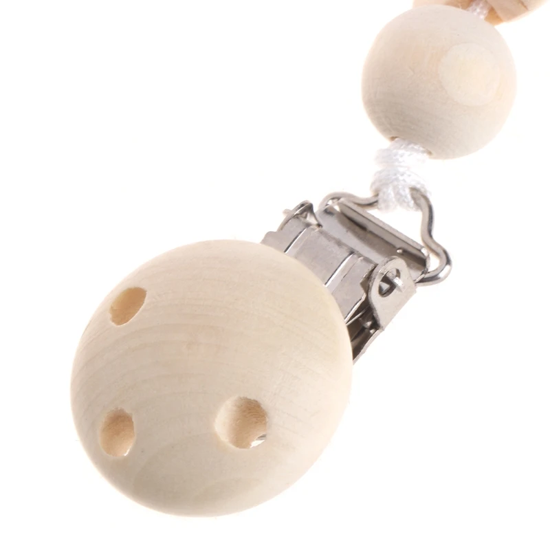 Детская деревянная пустышка с зажимом, Натуральный Деревянный Прорезыватель зубов, жевательная игрушка для младенцев, Clip-M15