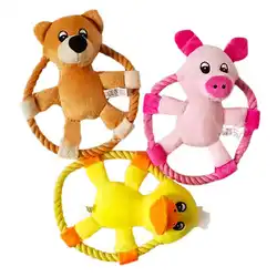 Игрушки для собак Cachorro летающие диски животный принт Собака Игрушка веревка кольцо Свинья Утка Bear товары Дизайн хорошо для собак