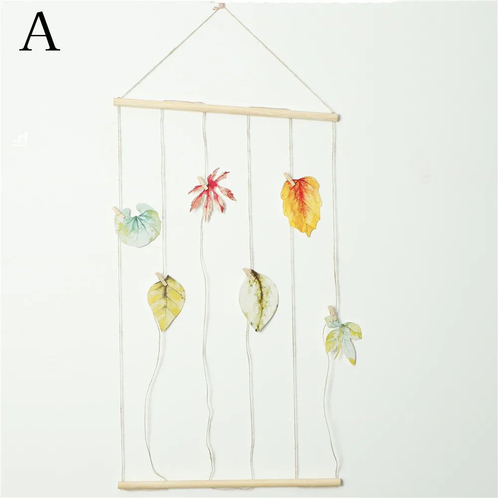 

DIY Hanging Wall Picture Album Kraft DIY Simple creative rope Wall Photo Frame with Clips and Rope Home Decoration