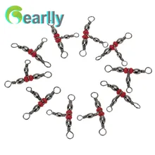 10 шт./лот 5# разъемная застежка-молния 3 Way баррель вертлюжная Рыбалка поворотные рыболовные снасти соединительное кольцо роликовых вертлюгов