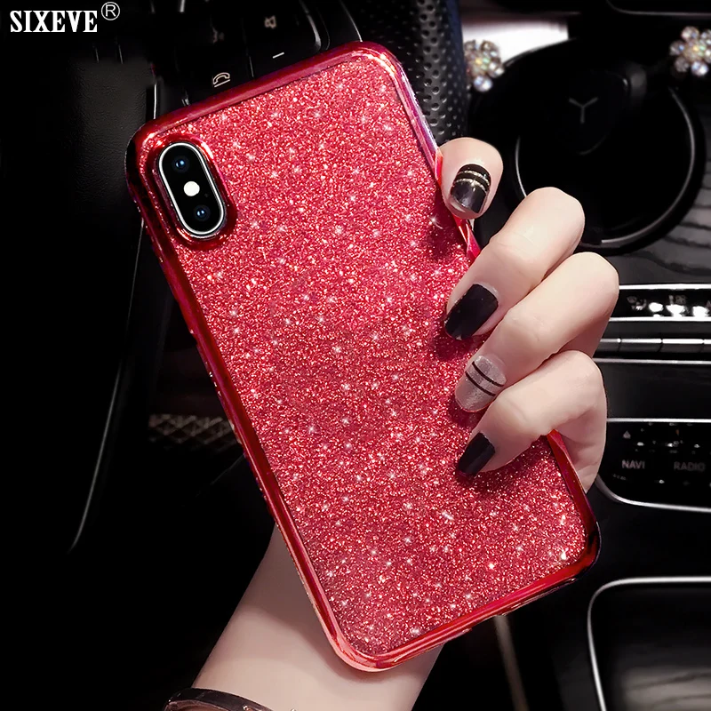 

Luxury Case For iPhone XS Max X XR 6 S 6S 8 7 Plus 6Plus 7Plus 8Plus Cell Phone Soft Silicone Back Cover Diamond Coque Bumper