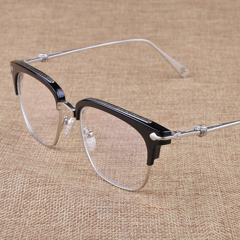 Vazrobe Brand Semi Rimless Glasses Frame Men Women Designer Half